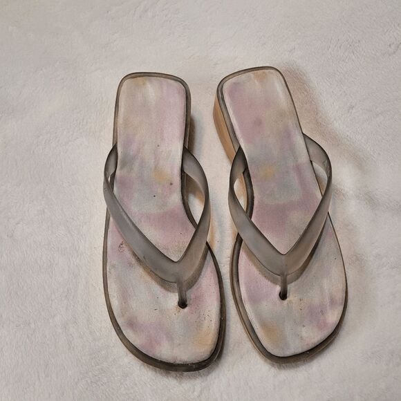 MIA wood platform flip flop sandals size 8 Y2k 2000s Bratz - Picture 4 of 9